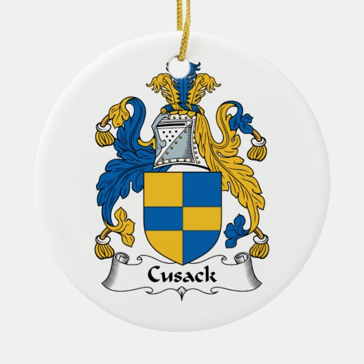 Cusack Familienwappen Keramikornament (Vorne)