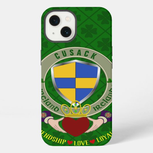 Cusack Irischer Schild & Claddagh Personalisiert iPhone Hülle (Rückseite)