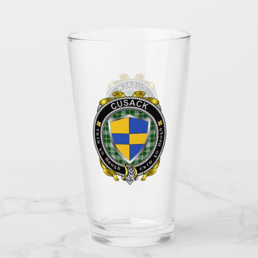 Cusack Irish Shield Bierglas Glas (Vorderseite)