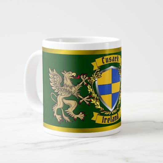 Cusack Irish Shield & Griffins Jumbo-Tasse (Vorderseite Links)