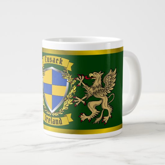 Cusack Irish Shield & Griffins Jumbo-Tasse (Vorderseite Rechts)