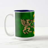 Cusack Irish Shield & Griffins Zweifarbige Tasse (Links)