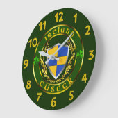 Cusack Irish Shield Große Wanduhr (Winkel)
