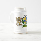 Cusack Irish Shield Personalisierter Bierstein Bierglas (Vorderseite Links)