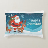 cuschion with Santa Claus and reindeer Dekokissen (Rückseite)
