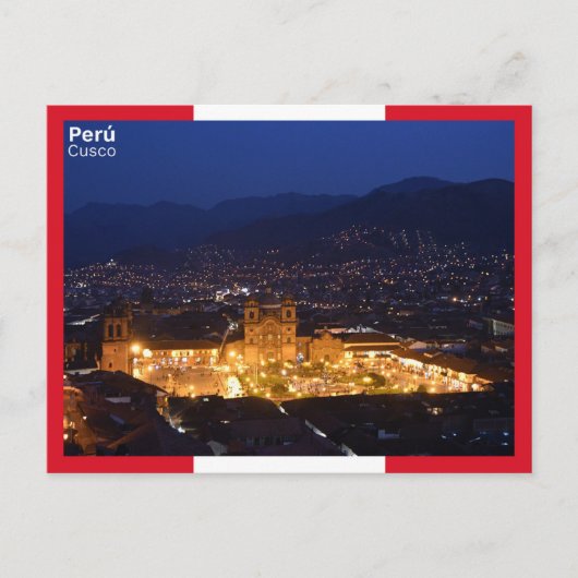 Cusco bei Nacht - Peru Postkarte (Vorderseite)