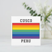 Cusco, Peru-Flagge Einladung (Stehend Vorderseite)