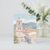 Cusco Peru Gouache Paint Illustration Travel Postkarte (Stehend Vorderseite)