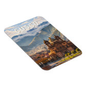 Cusco Peru Illustration Reise Kunst Vintage Magnet (Rechte Seite)
