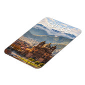 Cusco Peru Illustration Reise Kunst Vintage Magnet (Linke Seite)