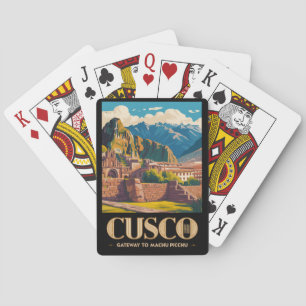 Cusco Peru Illustration Reise Kunst Vintage Spielkarten