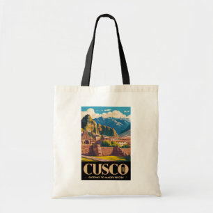 Cusco Peru Illustration Reise Kunst Vintage Tragetasche