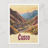 Cusco Peru Kunstvoll wandern im Vintage Postkarte (Vorderseite)