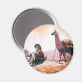 Cusco Peru Llama Picture Magnet (Vorderseite/Rückseite)