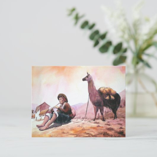 Cusco Peru Llama Picture Postkarte (Stehend Vorderseite)