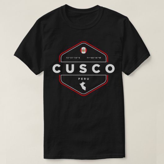 Cusco Peru Map Flag Graphic T-Shirt (Design vorne)