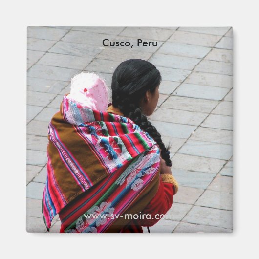 Cusco, Peru, Mutter und Kind 2 Magnet (Vorne)