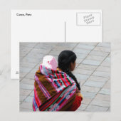 Cusco, Peru, Mutter und Kind 2 Postkarte (Vorne/Hinten)
