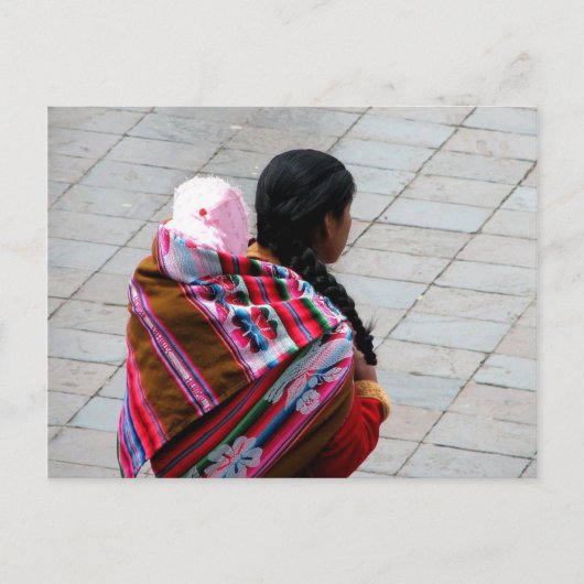 Cusco, Peru, Mutter und Kind 2 Postkarte (Vorderseite)