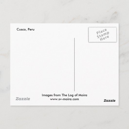 Cusco, Peru, Mutter und Kind Postkarte (Rückseite)