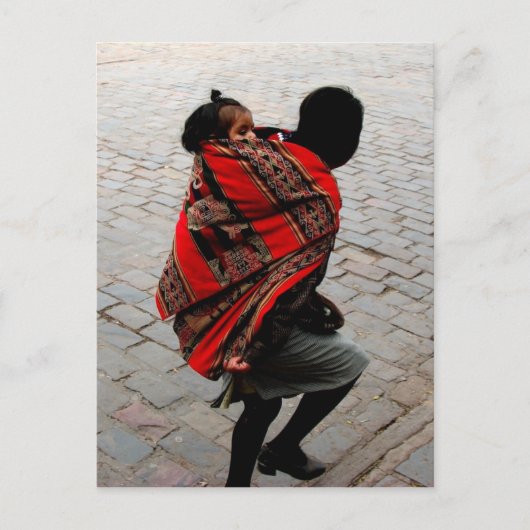 Cusco, Peru, Mutter und Kind Postkarte (Vorderseite)