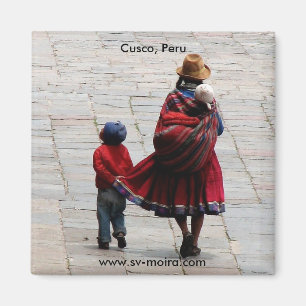 Cusco, Peru, Mutter und Kinder Magnet
