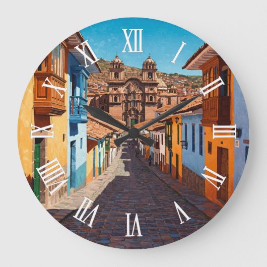 Cusco Peru Travel Große Wanduhr (Vorderseite)