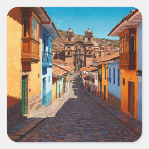 Cusco Peru Travel Quadratischer Aufkleber