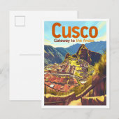 Cusco Peru Vintage Kunst Postkarte (Vorne/Hinten)