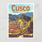 Cusco Peru Vintage Kunst Postkarte (Vorderseite)