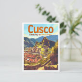 Cusco Peru Vintage Kunst Postkarte (Stehend Vorderseite)