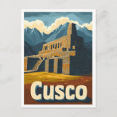 Cusco Peru Vintage Reise Illustration Postkarte (Vorderseite)