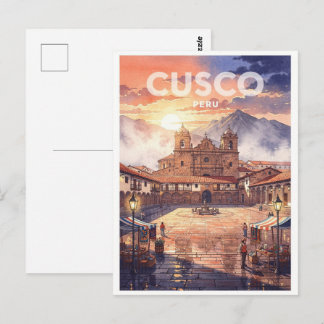 Cusco Peru Vintage Reise Postkarte