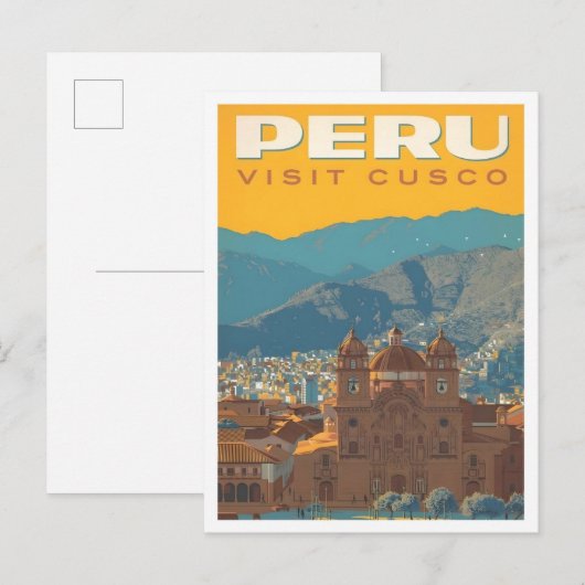 Cusco Peru Vintage Reise Postkarte (Vorne/Hinten)