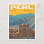 Cusco Peru Vintage Reise Postkarte (Vorderseite)