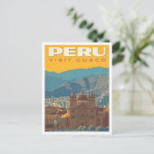 Cusco Peru Vintage Reise Postkarte (Stehend Vorderseite)