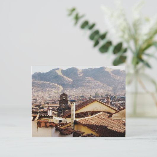 Cusco Skyline auf Postkarte (Stehend Vorderseite)