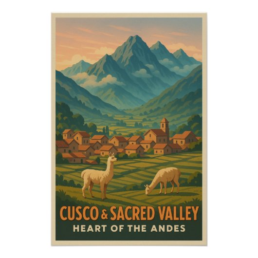 Cusco und das Heilige Tal, Peru. Poster (Vorderseite)