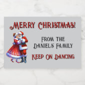 Cuscom Merry Christmas Schaumweinetikett (Einzelnes Label)