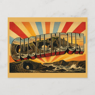 Cushendun-Höhlen Nordirland Vintage-Reise Postkarte
