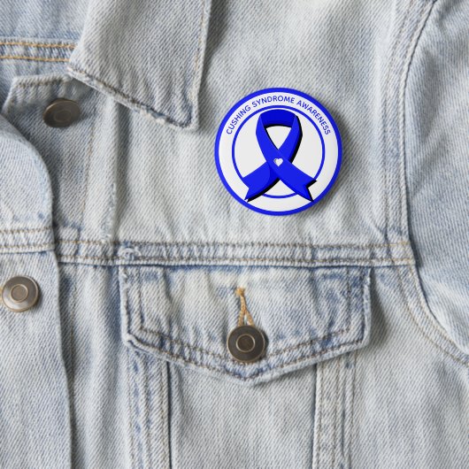 Cushing Syndrome Awareness Blue Ribbon Button (Beispiel)