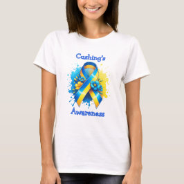 Cushing's Awareness Yellow and Blue Ribbon T-Shirt