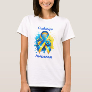 Cushing's Awareness Yellow and Blue Ribbon T-Shirt