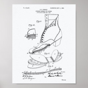 Cushion Insole Schuhe 1906 Patent Art Weißbuch Poster