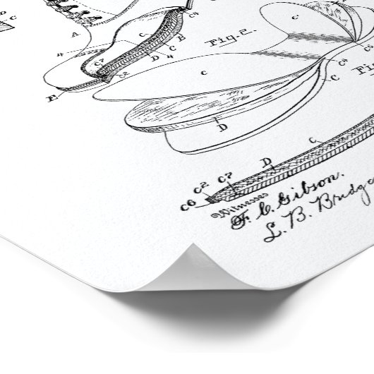 Cushion Insole Schuhe 1906 Weißbuch zum Thema Pate Poster (Ecke)