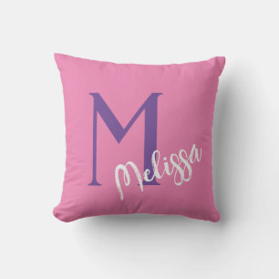 CUSHION rosa Monogramm Name personalisieren minima Kissen