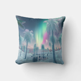 Cushion with Northern Lights and Palm Trees - Drea Kissen