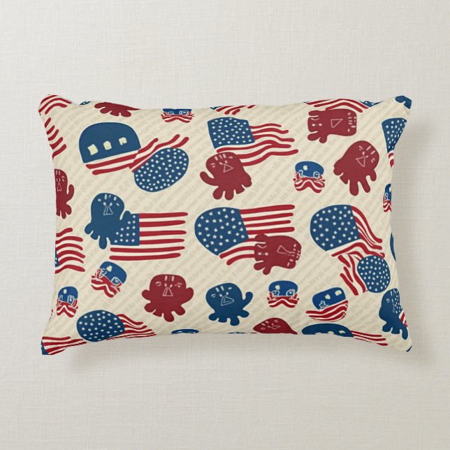 Cushions mit verschiedenen Symbolen Amerikas Dekokissen (Vorderseite)
