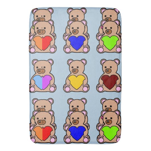 Cushiony Soft Luxurious Memory Foam, Teddy Bär Badematte (Vorderseite Vertikal)