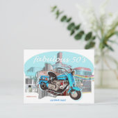 Cushman_Eagle_Blue Postkarte (Stehend Vorderseite)